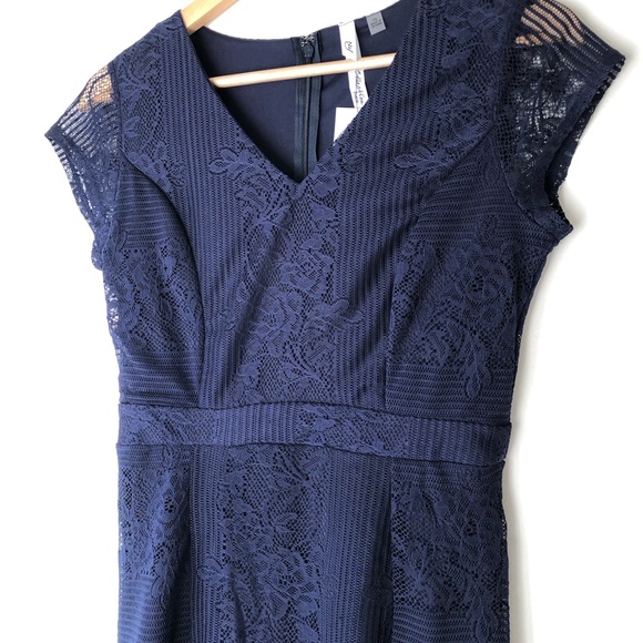NY Collection Navy Blue petite lace dress